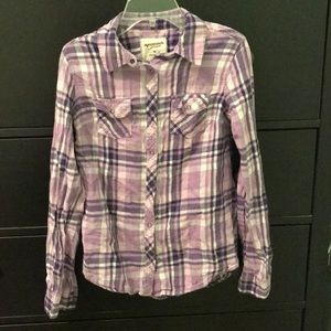 Arizona Jean plaid long sleeve button up shirt XS